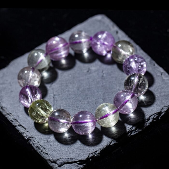 Natural Colorful Tremolite Cat's Eye Kunzite Bracelet | Emotional Healing & Intuition Crystal Jewelry - Image 5