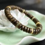 Starry Night White Kyara Agarwood Bracelet | 7mm/8mm High-Density Wavy Disc Beads | Single Strand Luxury Aromatherapy Jewelry