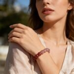 Natural Gradient Strawberry Quartz Bracelet Set (2 Styles) | Pink for Love & Healing, Green for Career & Confidence Jewelry - Image 4