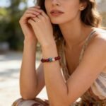 Natural Purple Cinnabar & Orange Sunstone Bracelet | Protection, Prosperity & Emotional Healing Jewelry - Image 4