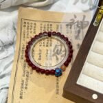 Natural Purple Cinnabar & Orange Sunstone Bracelet | Protection, Prosperity & Emotional Healing Jewelry - Image 7