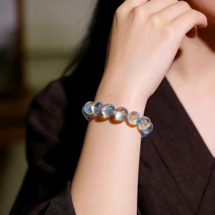 Madagascar Rainbow Moonstone Bracelet | Intuition, Emotional Healing & Feminine Balance Gemstone Jewelry - Image 4