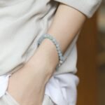 Natural Aquamarine & Austrian Crystal Bracelet | Throat Chakra Healing & Confident Expression Jewelry - Image 4