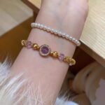 Natural Amethyst & Gold-Filled "Pan Chan" Link Bracelet | Wisdom, Prosperity & Protection Gemstone Jewelry - Image 5