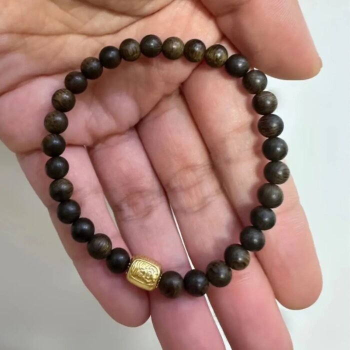 Premium Vietnamese Nha Trang White Qi Nan Agarwood Bracelet with 925 Silver Guardian Charm | Calm, Prosperity & Spiritual Protection Jewelry - Image 6