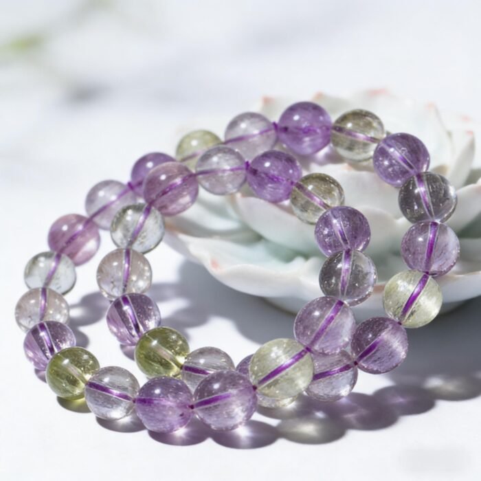 Natural Colorful Tremolite Cat's Eye Kunzite Bracelet | Emotional Healing & Intuition Crystal Jewelry - Image 7