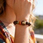 Premium Meditation Agarwood Bracelet 8mm – Handcrafted Wild "Jadeized Nine" Beads with Red Agate Accent | Calm, Abundance & Root Chakra Grounding Jewelry - Image 3