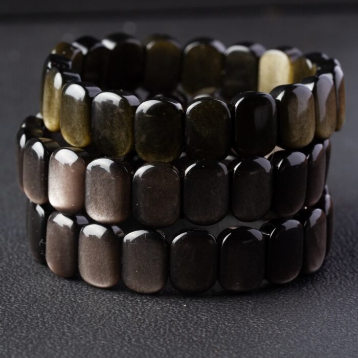 Natural Silver Obsidian & Gold Obsidian "Pai Shou" Bracelet | Protection, Healing & Prosperity Gemstone Jewelry - Image 7