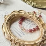 Natural Strawberry Quartz & Clear Quartz with Moon Zircon Bracelet | Love, Charm & Positive Energy Jewelry - Image 7