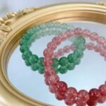 Natural Gradient Strawberry Quartz Bracelet Set (2 Styles) | Pink for Love & Healing, Green for Career & Confidence Jewelry - Image 6