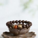 Premium Meditation Agarwood Bracelet 8mm – Handcrafted Wild "Jadeized Nine" Beads with Red Agate Accent | Calm, Abundance & Root Chakra Grounding Jewelry - Image 7