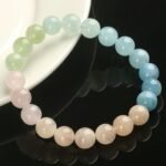 Natural Pastel Gradient Morganite Bracelet | Heart Chakra Healing & Love Attraction Jewelry - Image 5