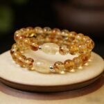 Natural Citrine Azeztulite Tower Quartz with Pixiu Charm | Wealth & Prosperity Crystal Bracelet - Image 7