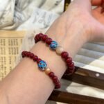 Natural Purple Cinnabar & Orange Sunstone Bracelet | Protection, Prosperity & Emotional Healing Jewelry - Image 5