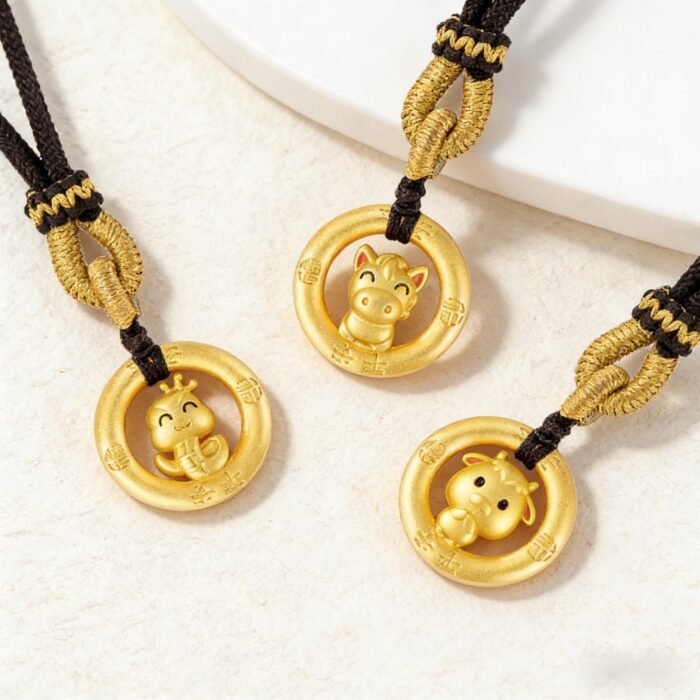 Bold Chinese Zodiac Rooster Pendant - Artisan Braided Cord Necklace with Stripe Anti-Counterfeit Validation - Image 5