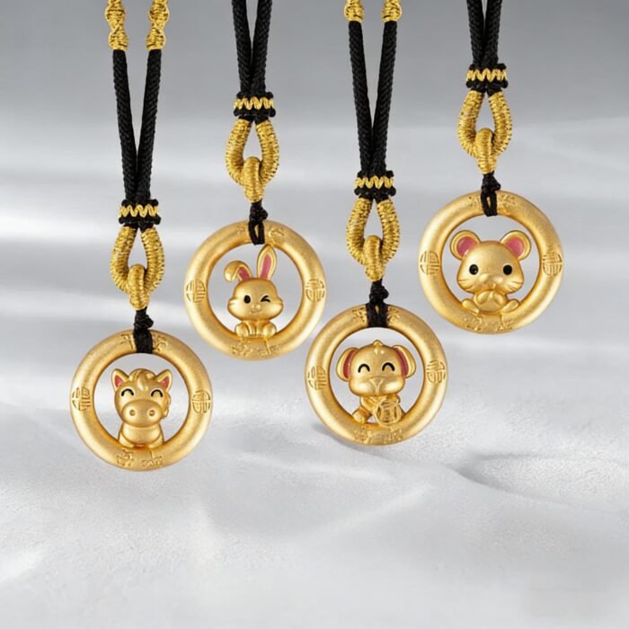 Timeless Chinese Zodiac Rat Pendant - Artisan Braided Cord Necklace with Stripe Security Validation - Image 3