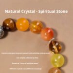 Fengshui Energy Natural Crystal Bracelet | Acala Vidyaraja Mystic Iron Black Crystal Bracelet, Handcrafted Oriental Folklore Jewelry for the Rooster Zodiac - Image 4