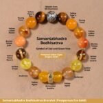 Fengshui Energy Natural Crystal Bracelet | Samantabhadra Bodhisattva Prosperous Gold Crystal Bracelet, Handcrafted Oriental Folklore Jewelry for Dragon & Snake Zodiac