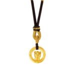 Vibrant Chinese Zodiac Horse Pendant - Luxury Woven Cord Necklace with Stripe Security Assurance