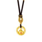 Bold Chinese Zodiac Rooster Pendant - Artisan Braided Cord Necklace with Stripe Anti-Counterfeit Validation