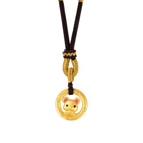 Timeless Chinese Zodiac Rat Pendant - Artisan Braided Cord Necklace with Stripe Security Validation
