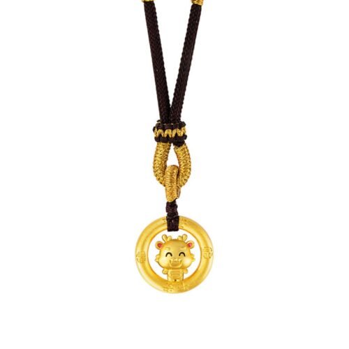 Majestic Chinese Zodiac Dragon Pendant - Premium Cord Necklace with Stripe Safety Verification