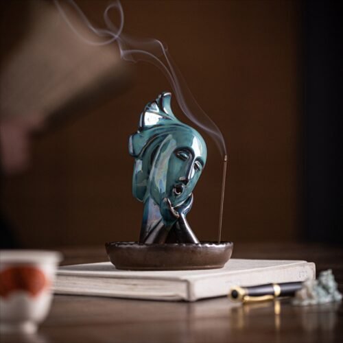 Abstract Ceramic Backflow Incense Burner - Artistic Figurine Incense Holder for Home Decor