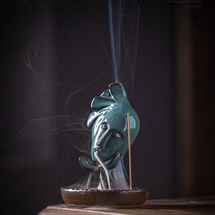 Abstract Ceramic Backflow Incense Burner - Artistic Figurine Incense Holder for Home Decor - Image 2