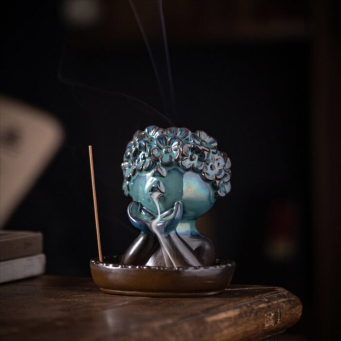 Abstract Ceramic Backflow Incense Burner - Artistic Figurine Incense Holder for Home Decor - Image 7