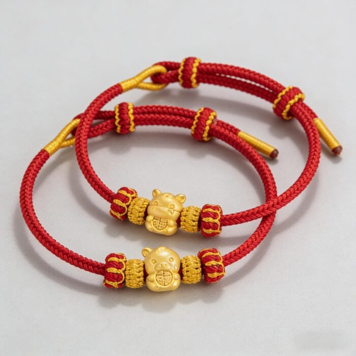 Serene Chinese Zodiac Goat Fortune Harmony Red Cord Bracelet - Stripe Safety Authenticated - Image 5