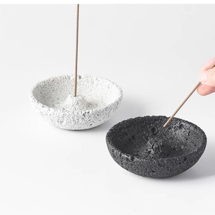Wabi-Sabi Volcanic Texture Incense Holder - Minimalist Oriental Incense Burner & Home Decor Accent - Image 2
