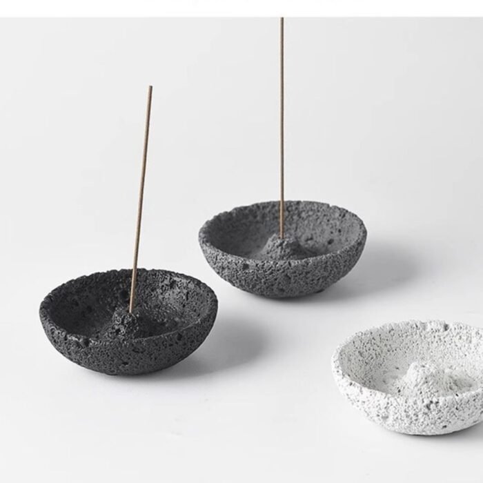 Wabi-Sabi Volcanic Texture Incense Holder - Minimalist Oriental Incense Burner & Home Decor Accent - Image 4