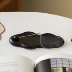 Minimalist Cloud Shape Incense Holder - White & Black Ceramic Incense Tray for Home Decor - Image 3