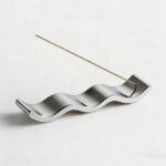 Modern Luxury Wave-Shaped Incense Holder - Silver Ceramic Incense Tray for Home Decor - Image 6