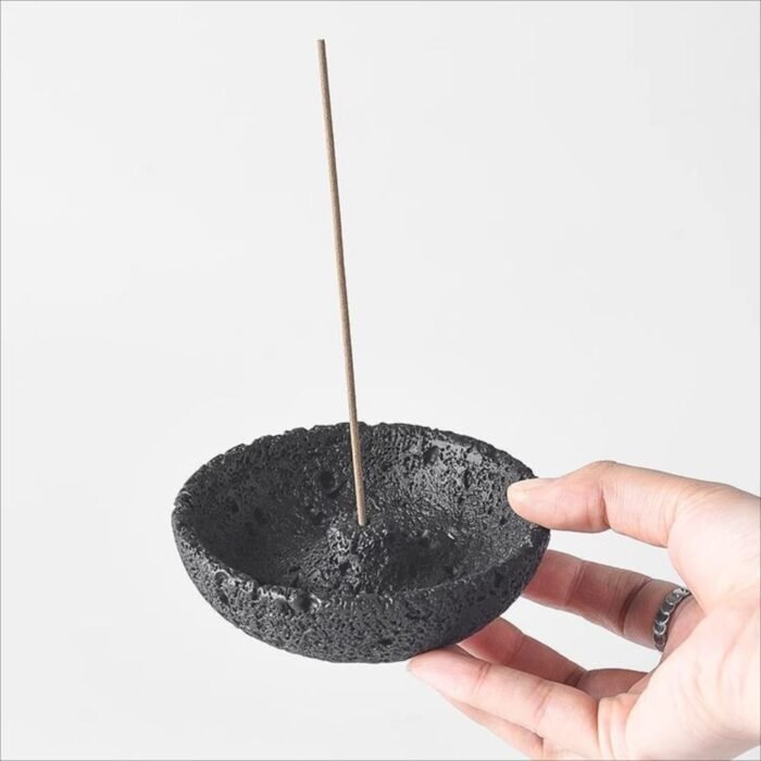 Wabi-Sabi Volcanic Texture Incense Holder - Minimalist Oriental Incense Burner & Home Decor Accent - Image 3