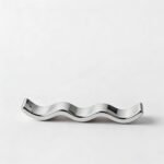 Modern Luxury Wave-Shaped Incense Holder - Silver Ceramic Incense Tray for Home Decor