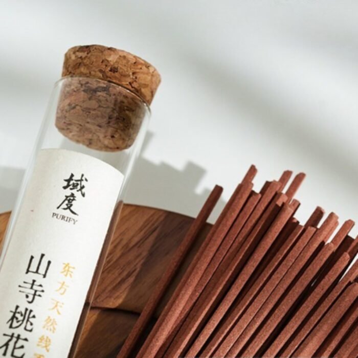 Premium Oriental Mountain Temple Peach Blossom Incense Sticks - Handcrafted Natural Sandalwood & Agarwood Home Fragrance - Image 2