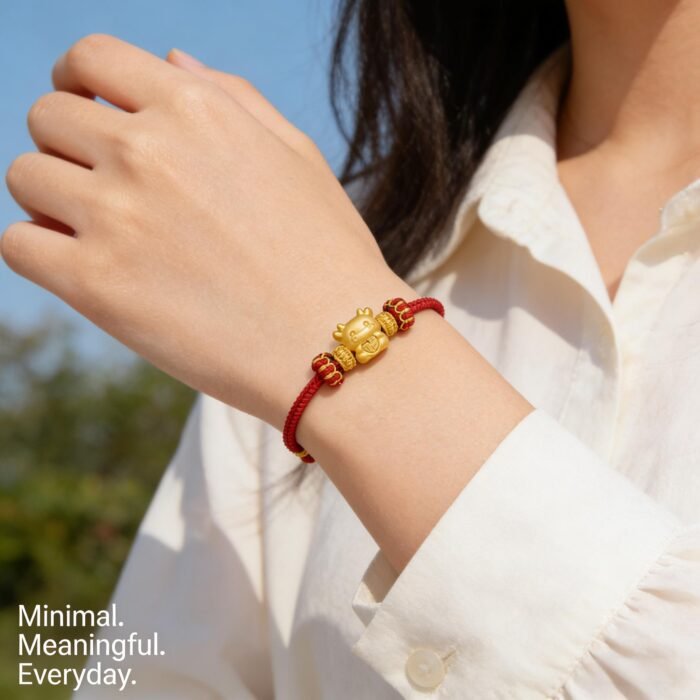 Luxury Chinese Zodiac Ox Fortune Blessing Red Cord Bracelet - Stripe Anti-Counterfeit Assured - Image 2