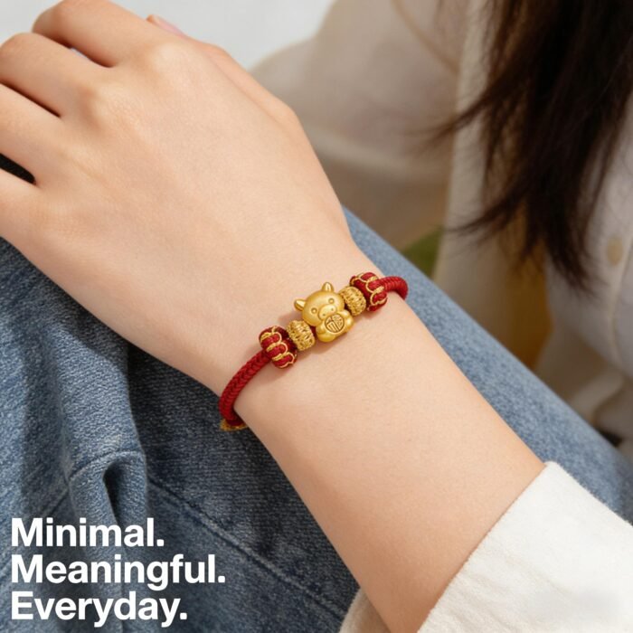 Charming Chinese Zodiac Pig Fortune Abundance Red Cord Bracelet - Stripe Safety Verified - Image 3