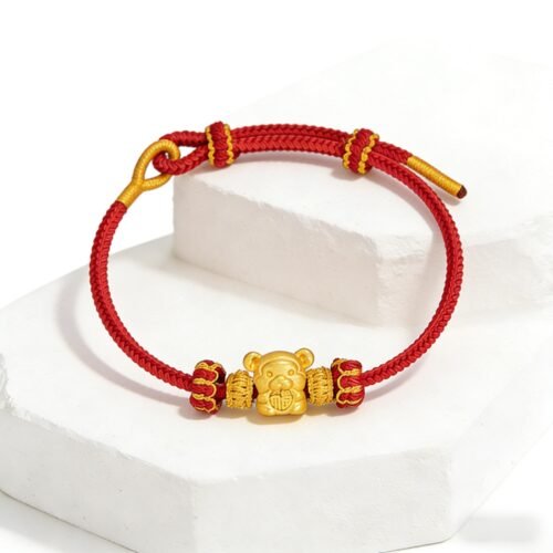 Whimsical Chinese Zodiac Monkey Fortune Wit Red Cord Bracelet - Stripe Fraud Verified