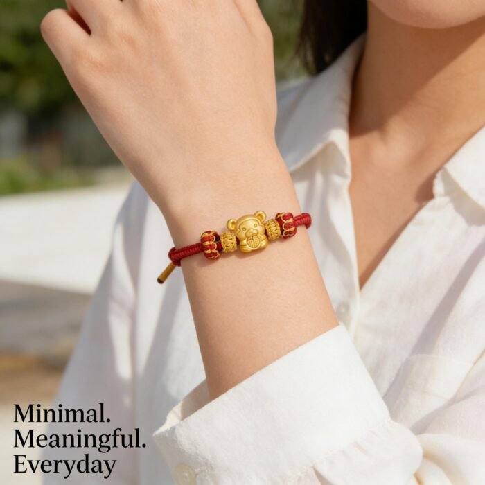 Whimsical Chinese Zodiac Monkey Fortune Wit Red Cord Bracelet - Stripe Fraud Verified - Image 2