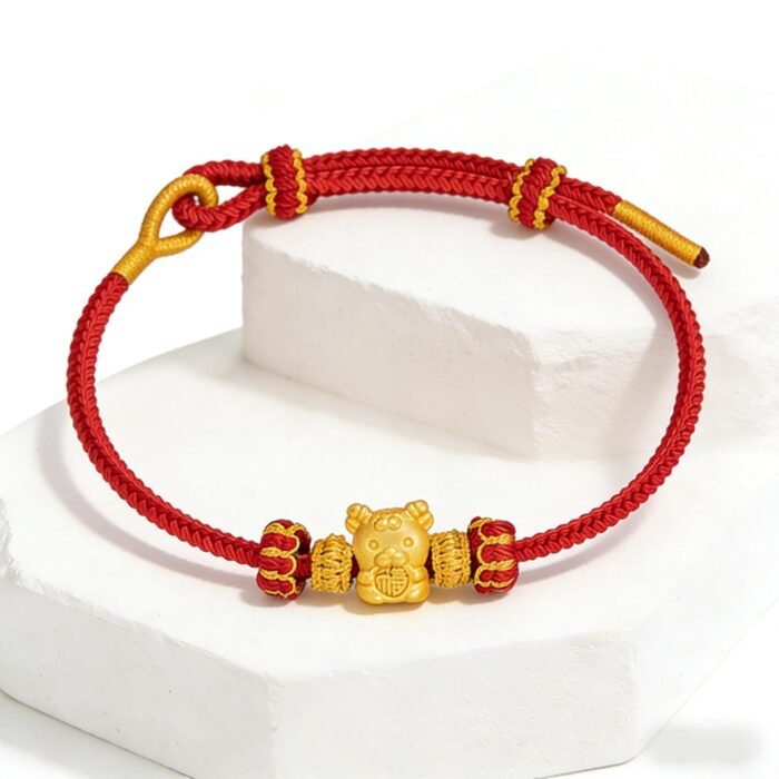 Serene Chinese Zodiac Goat Fortune Harmony Red Cord Bracelet - Stripe Safety Authenticated - Image 1
