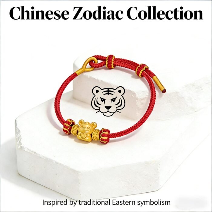 Regal Chinese Zodiac Tiger Fortune Power Red Cord Bracelet - Stripe Fraud Protected - Image 4