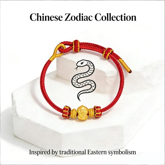 Sophisticated Chinese Zodiac Snake Fortune Wisdom Red Cord Bracelet - Stripe Anti-Fraud Certified - Image 4