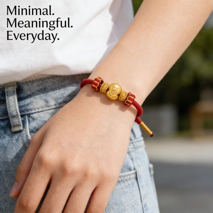 Sophisticated Chinese Zodiac Snake Fortune Wisdom Red Cord Bracelet - Stripe Anti-Fraud Certified - Image 3