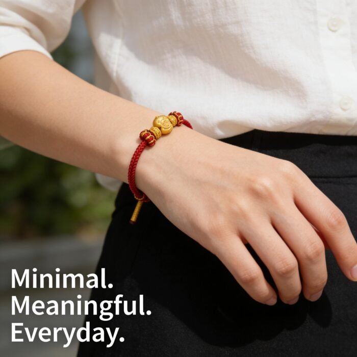 Sophisticated Chinese Zodiac Snake Fortune Wisdom Red Cord Bracelet - Stripe Anti-Fraud Certified - Image 2