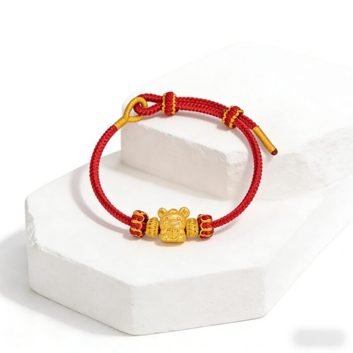 Vibrant Chinese Zodiac Horse Fortune Ambition Red Cord Bracelet - Stripe Security Assured - Image 1