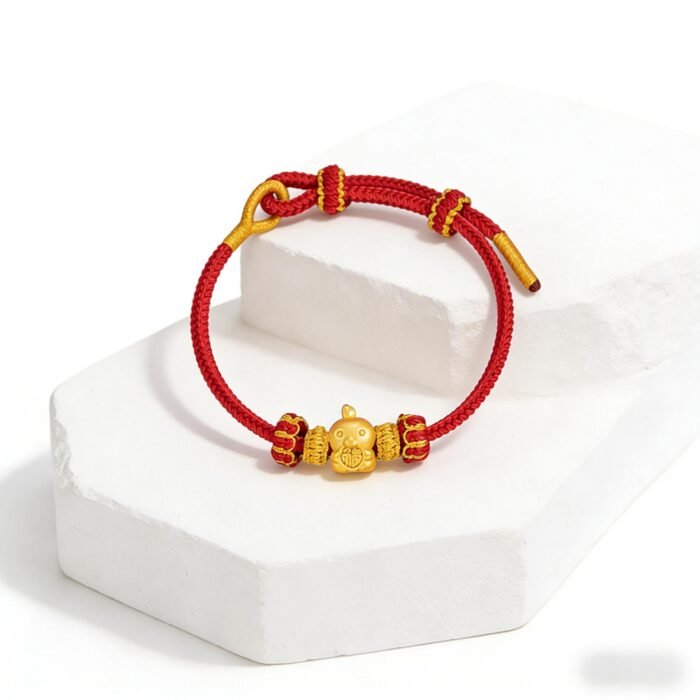 Bold Chinese Zodiac Rooster Fortune Confidence Red Cord Bracelet - Stripe Anti-Counterfeit Validated - Image 1
