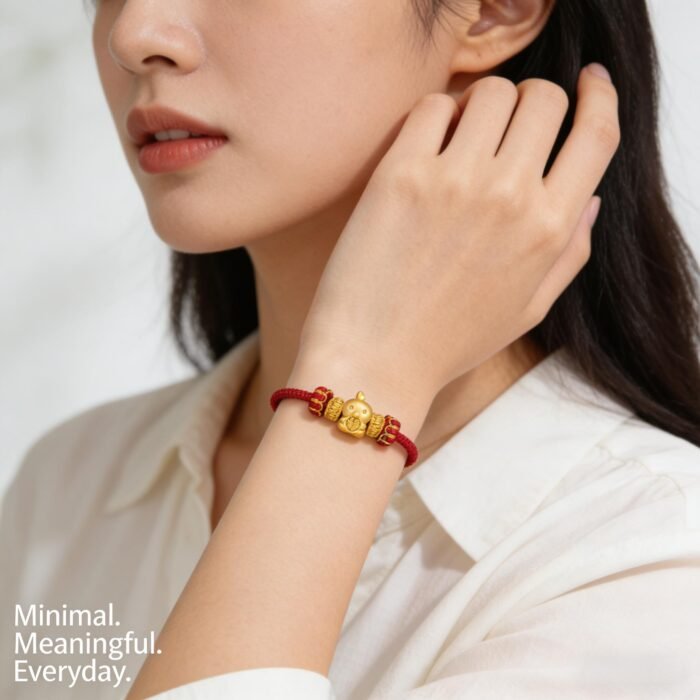 Bold Chinese Zodiac Rooster Fortune Confidence Red Cord Bracelet - Stripe Anti-Counterfeit Validated - Image 3