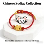 Artisan Chinese Zodiac Rat Fortune Charm Red Cord Bracelet - Stripe Secured Cultural Collectible - Image 4
